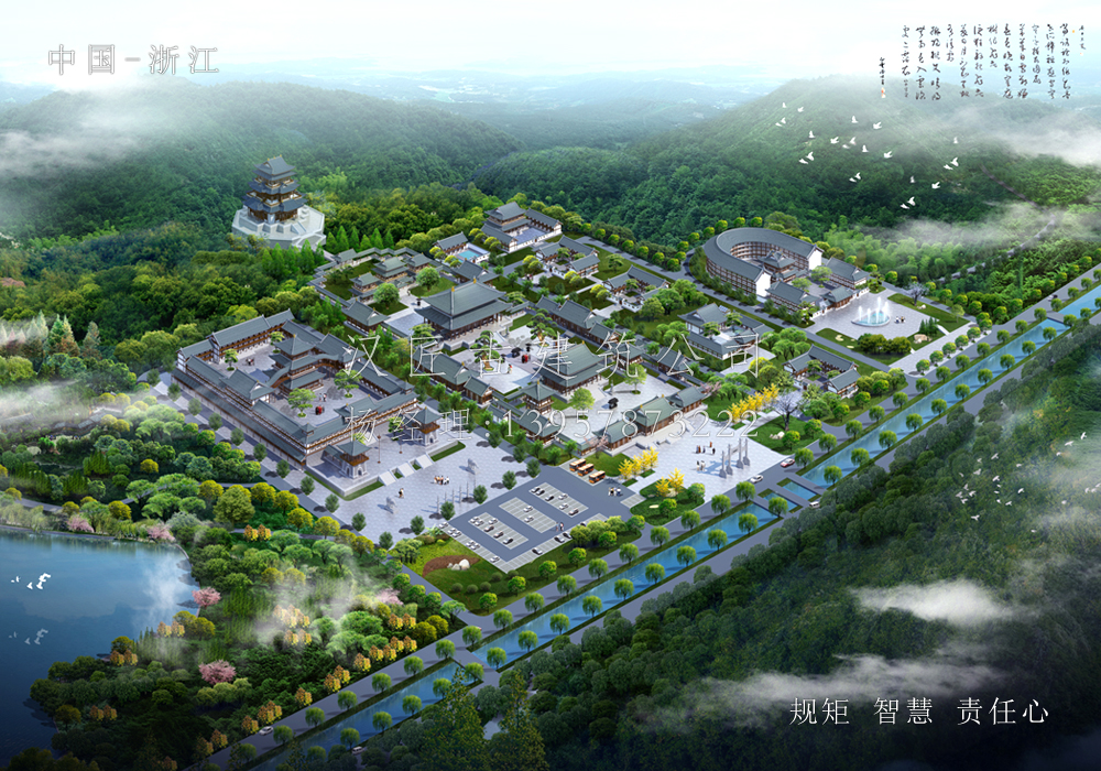 山東藏峰寺 - 寺廟布局效果圖(圖1) 山東藏峰寺 - 寺廟布局效果圖(圖1)